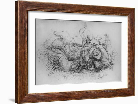 'Neptune with Four Sea-Horses', c1480 (1945)-Leonardo Da Vinci-Framed Giclee Print