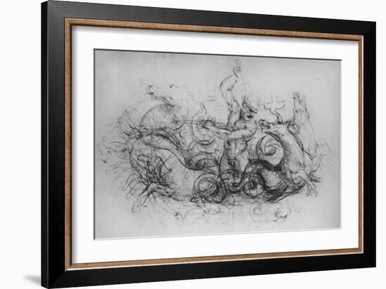 'Neptune with Four Sea-Horses', c1480 (1945)-Leonardo Da Vinci-Framed Giclee Print