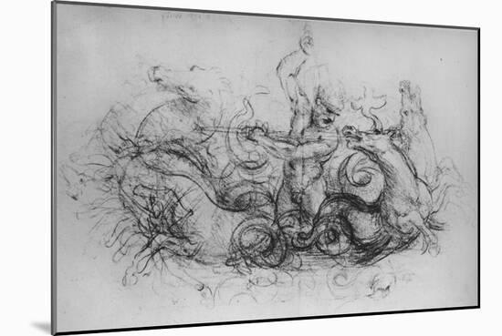 'Neptune with Four Sea-Horses', c1480 (1945)-Leonardo Da Vinci-Mounted Giclee Print