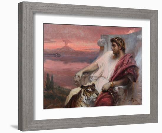 Nero at Baiae, by Styka, Jan (1858-1925). Oil on Canvas, C. 1900. Private Collection-Jan Styka-Framed Giclee Print