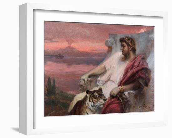 Nero at Baiae, by Styka, Jan (1858-1925). Oil on Canvas, C. 1900. Private Collection-Jan Styka-Framed Giclee Print