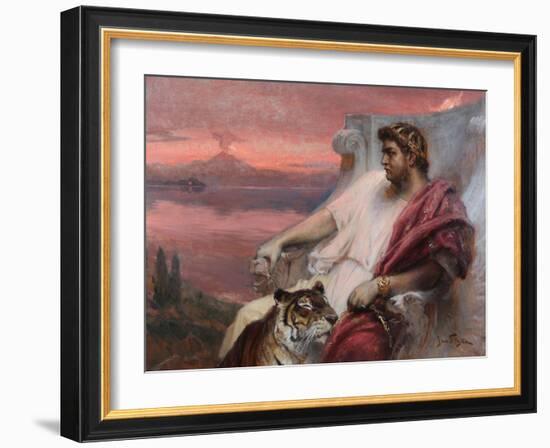 Nero at Baiae, by Styka, Jan (1858-1925). Oil on Canvas, C. 1900. Private Collection-Jan Styka-Framed Giclee Print