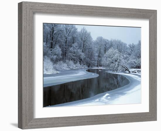 Nerussa River Beginning to Freeze, Bryansky Les Zapovednik, Russia-Igor Shpilenok-Framed Photographic Print