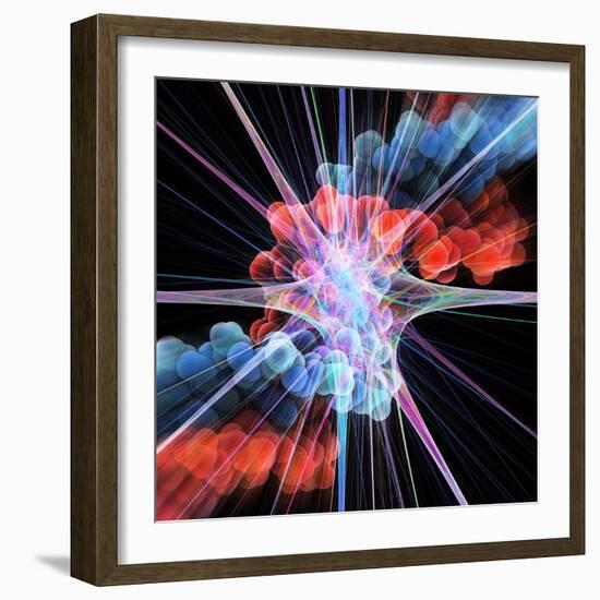 Nerve Cell And DNA, Artwork-Laguna Design-Framed Premium Photographic Print