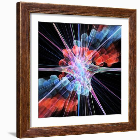 Nerve Cell And DNA, Artwork-Laguna Design-Framed Premium Photographic Print