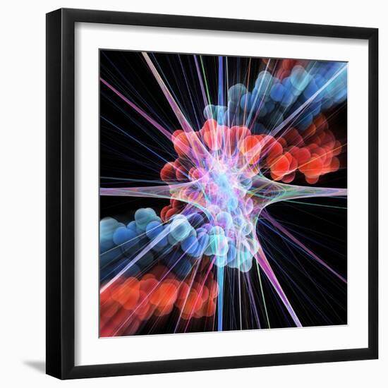 Nerve Cell And DNA, Artwork-Laguna Design-Framed Premium Photographic Print