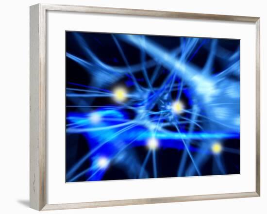 Nerve Cells, Computer Artwork-PASIEKA-Framed Photographic Print