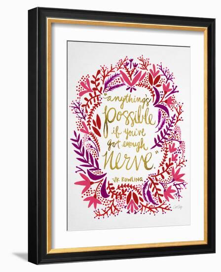 Nerve - Red and Gold-Cat Coquillette-Framed Giclee Print