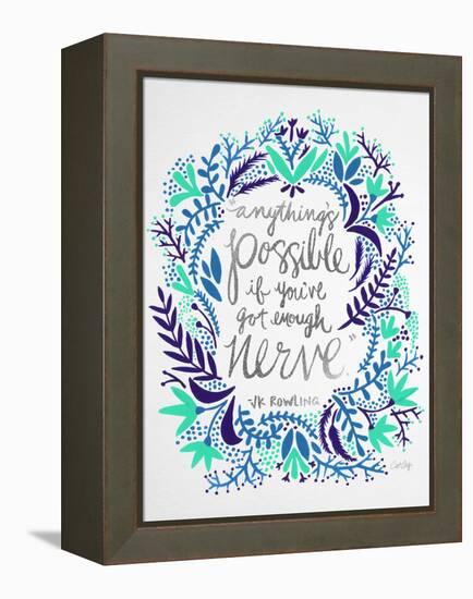 Nerve - Silver and Navy-Cat Coquillette-Framed Premier Image Canvas