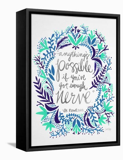 Nerve - Silver and Navy-Cat Coquillette-Framed Premier Image Canvas