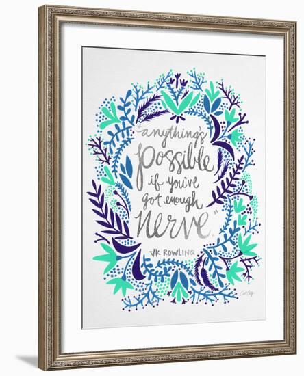 Nerve - Silver and Navy-Cat Coquillette-Framed Giclee Print