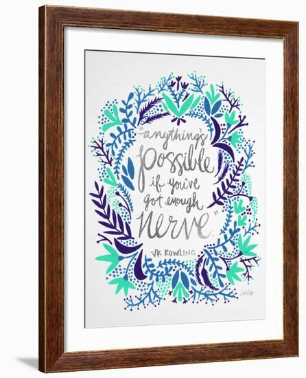 Nerve - Silver and Navy-Cat Coquillette-Framed Giclee Print