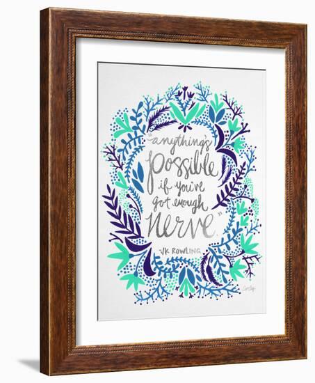 Nerve - Silver and Navy-Cat Coquillette-Framed Giclee Print