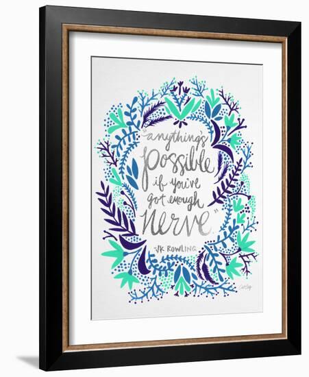 Nerve - Silver and Navy-Cat Coquillette-Framed Giclee Print