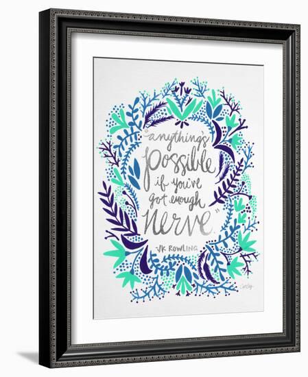 Nerve - Silver and Navy-Cat Coquillette-Framed Giclee Print