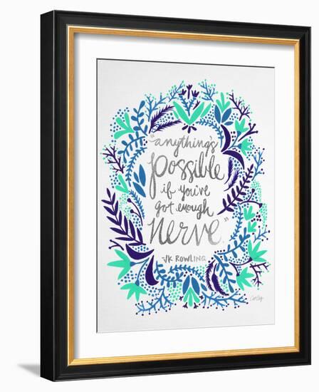 Nerve - Silver and Navy-Cat Coquillette-Framed Giclee Print