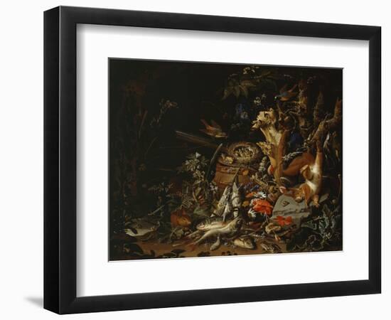 Nest of Redstarts with White Head, Undated-Abraham Mignon-Framed Giclee Print