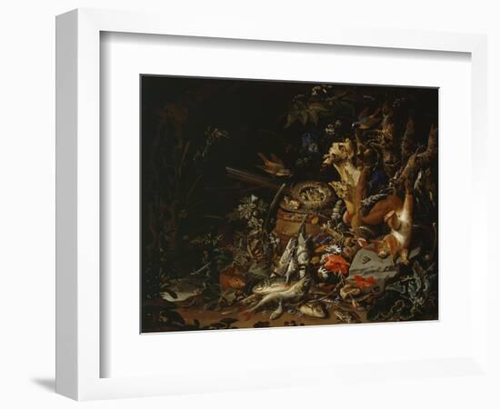 Nest of Redstarts with White Head, Undated-Abraham Mignon-Framed Giclee Print