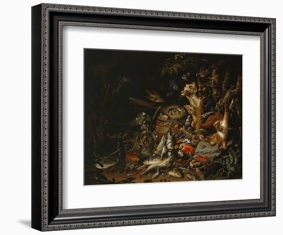 Nest of Redstarts with White Head, Undated-Abraham Mignon-Framed Giclee Print