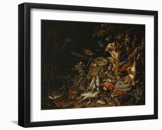 Nest of Redstarts with White Head, Undated-Abraham Mignon-Framed Giclee Print