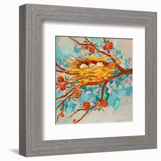 Nest With Buds-null-Framed Art Print