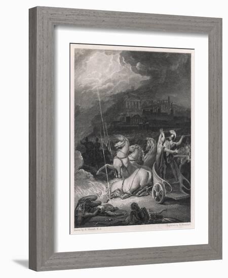 Nestor and Tydides with Their Chariot and Horses and Some Thunderbolts-R. Westall-Framed Art Print