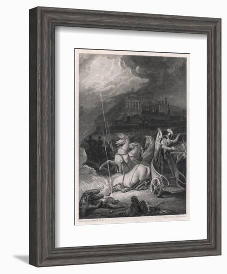 Nestor and Tydides with Their Chariot and Horses and Some Thunderbolts-R. Westall-Framed Art Print