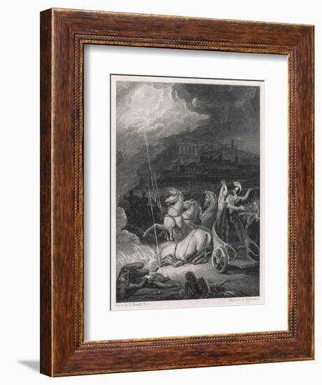 Nestor and Tydides with Their Chariot and Horses and Some Thunderbolts-R. Westall-Framed Art Print