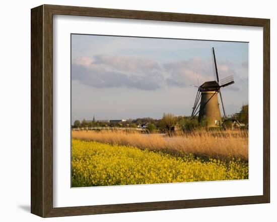 Netherland, Kinderdijk. Windmills along the canal.-Julie Eggers-Framed Photographic Print