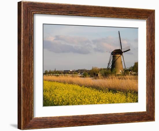 Netherland, Kinderdijk. Windmills along the canal.-Julie Eggers-Framed Photographic Print