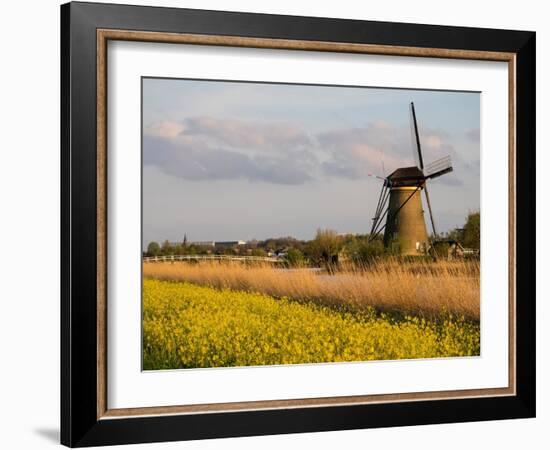 Netherland, Kinderdijk. Windmills along the canal.-Julie Eggers-Framed Photographic Print