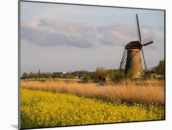 Netherland, Kinderdijk. Windmills along the canal.-Julie Eggers-Mounted Photographic Print