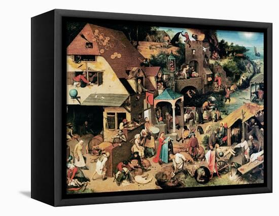 Netherlandish Proverbs, 1559-Pieter Bruegel the Elder-Framed Premier Image Canvas