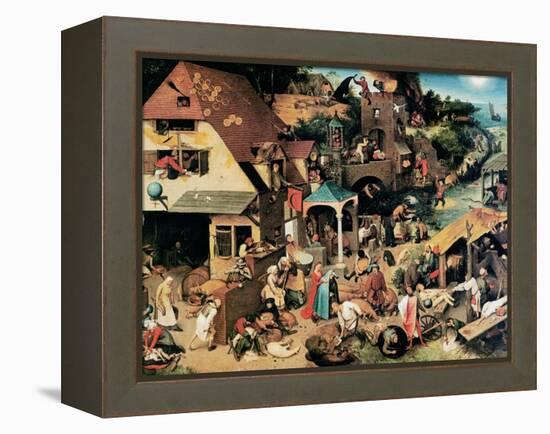 Netherlandish Proverbs, 1559-Pieter Bruegel the Elder-Framed Premier Image Canvas