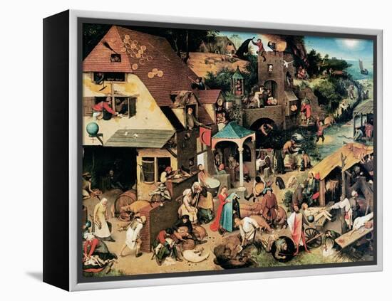 Netherlandish Proverbs, 1559-Pieter Bruegel the Elder-Framed Premier Image Canvas