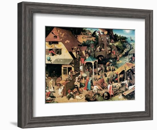 Netherlandish Proverbs, 1559-Pieter Bruegel the Elder-Framed Giclee Print