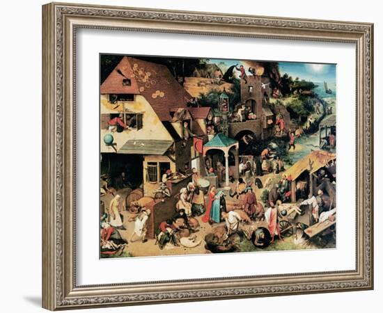 Netherlandish Proverbs, 1559-Pieter Bruegel the Elder-Framed Giclee Print