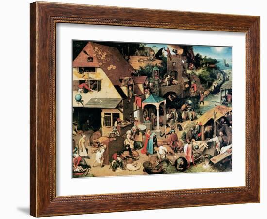 Netherlandish Proverbs, 1559-Pieter Bruegel the Elder-Framed Giclee Print