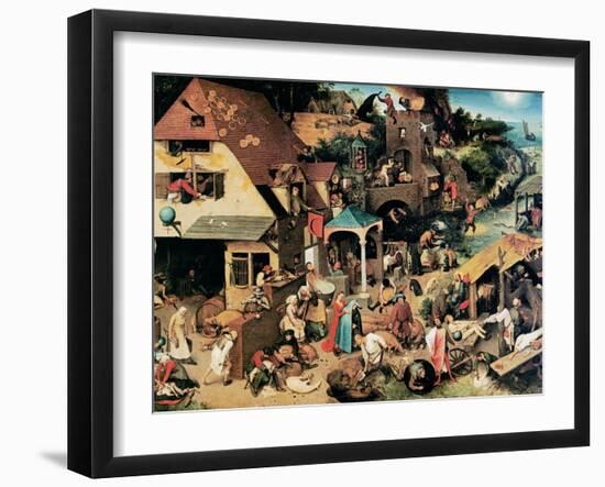 Netherlandish Proverbs, 1559-Pieter Bruegel the Elder-Framed Giclee Print