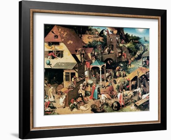 Netherlandish Proverbs, 1559-Pieter Bruegel the Elder-Framed Giclee Print