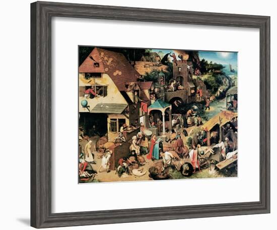 Netherlandish Proverbs, 1559-Pieter Bruegel the Elder-Framed Giclee Print