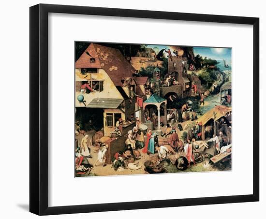 Netherlandish Proverbs, 1559-Pieter Bruegel the Elder-Framed Giclee Print