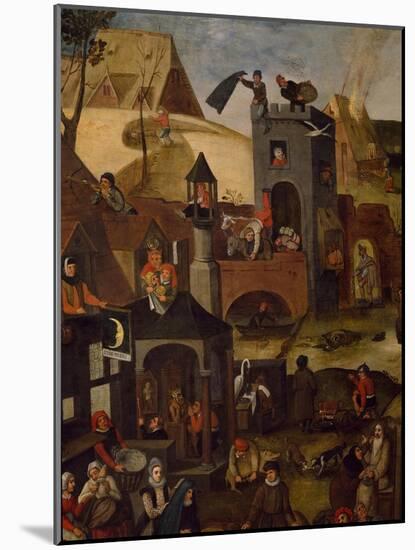 Netherlandish Proverbs, 1559-Pieter Brueghel the Younger-Mounted Giclee Print
