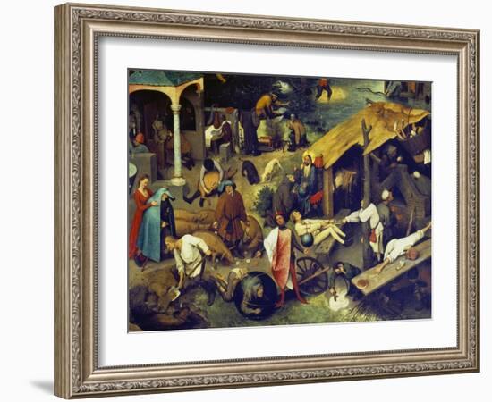 Netherlandish Proverbs. (Detail Bottom Right), 1559-Pieter Bruegel the Elder-Framed Giclee Print