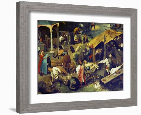 Netherlandish Proverbs. (Detail Bottom Right), 1559-Pieter Bruegel the Elder-Framed Giclee Print