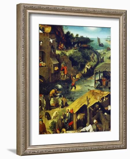 Netherlandish Proverbs (Detail Top Right), 1559-Pieter Bruegel the Elder-Framed Giclee Print