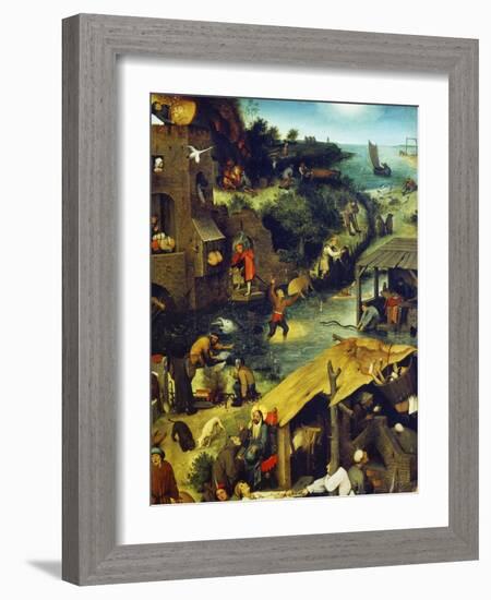 Netherlandish Proverbs (Detail Top Right), 1559-Pieter Bruegel the Elder-Framed Giclee Print