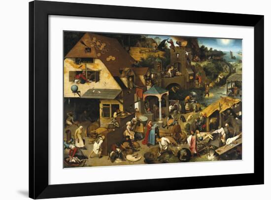 Netherlandish Proverbs-Pieter Bruegel the Elder-Framed Premium Giclee Print