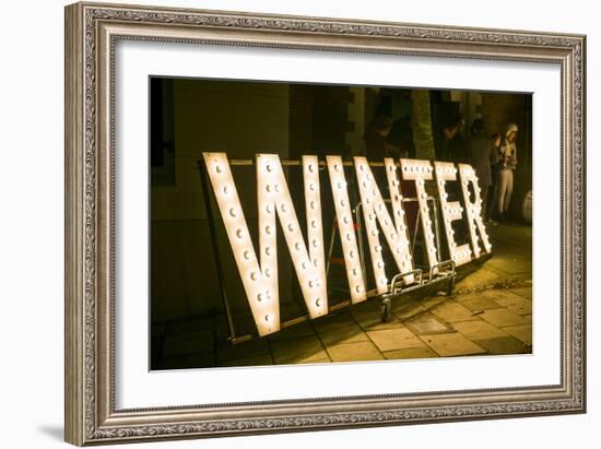 Netherlands, Amsterdam. Signs for the Winter Parade-Walter Bibikow-Framed Photographic Print