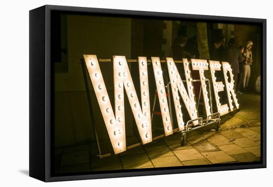 Netherlands, Amsterdam. Signs for the Winter Parade-Walter Bibikow-Framed Premier Image Canvas